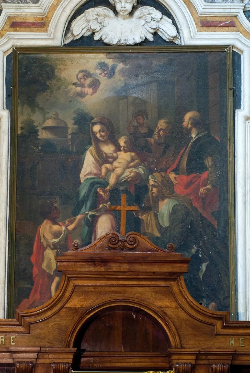 Sacra famiglia con San Giovannino in olio